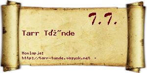Tarr Tünde névjegykártya