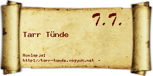 Tarr Tünde névjegykártya
